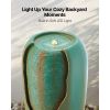 Outdoor Water Fountain – 30.71" Glazed Jar Style 1‑Tier Floor Fountain with LED