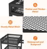 Rolling Garden Tool Organizer Rack with Storage Hooks – Metal, Black