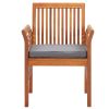 Outdoor Dining Chair with Brown Acacia Wood Frame and Dark Grey Cushion