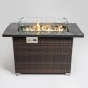 44" Outdoor Propane Gas Fire Pit Table with Ceramic Tile Tabletop