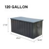 120 Gallon Waterproof Outdoor Storage Deck Box – Large Patio Bin for Cushions & Garden Tools