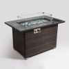 44" Outdoor Propane Gas Fire Pit Table with Ceramic Tile Tabletop