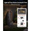 38.6" VEVOR Outdoor Water Fountain – 1‑Tier Vertical Rock Base with LED