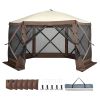 Pop‑Up Screen Gazebo Tent, 6‑Sided Sun Shelter with Removable Privacy Panels & Mesh Windows – 11.5 x 11.5 ft