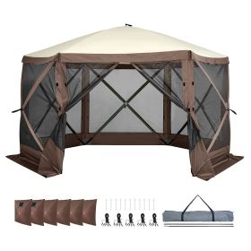 Pop‑Up Screen Gazebo Tent, 6‑Sided Sun Shelter with Removable Privacy Panels & Mesh Windows – 11.5 x 11.5 ft