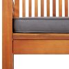 Outdoor Dining Chair with Brown Acacia Wood Frame and Dark Grey Cushion