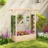 Wooden Raised Garden Bed Planter Box with Trellis and Roof