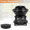 20" Patio Metal Camping Fire Bowl with Pot Holder and Storage Shelf