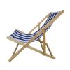 Populus Wood Sling Chair with Blue and Dark Blue Stripes
