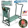 Foldable Garden Kneeler Seat with Cushion and Tool Pouch – Portable Gardener Bench and Stool