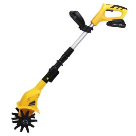 Cordless Electric Garden Tiller Cultivator – 20V Rechargeable, 3.93 in Width, 6.69 in Depth, up to 250 RPM