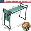 Foldable Garden Kneeler Seat with Cushion and Tool Pouch – Portable Gardener Bench and Stool