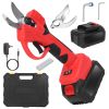 21V Cordless Electric Pruning Shears – 1.57 in Cutting Diameter with 2 Rechargeable Batteries and Replacement Blades
