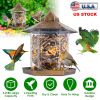 Hanging Gazebo Wild Bird Feeder – Outdoor Bird Seed Station with Large Capacity and 6 Feeding Ports