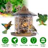 Hanging Gazebo Wild Bird Feeder – Outdoor Bird Seed Station with Large Capacity and 6 Feeding Ports