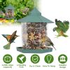 Hanging Gazebo Wild Bird Feeder – Outdoor Bird Seed Station with Large Capacity and 6 Feeding Ports