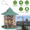 Hanging Gazebo Wild Bird Feeder – Outdoor Bird Seed Station with Large Capacity and 6 Feeding Ports