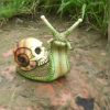 Resin Snail Skull Statue – Halloween Garden Ornament