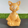 Whimsical Meditating Cat Sculpture – Buddha Cat