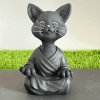 Whimsical Meditating Cat Sculpture – Buddha Cat