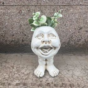 Resin Planter Statue Vase – Garden Entry Décor (Color: Aunt Minnie)