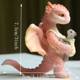 Miniature Fairy Garden Dragon Figurines – Pink Dragon Reading & Baby (Items: Dragon And Baby Dragon)