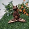 Mini Meditation Yoga Frog Resin Statue