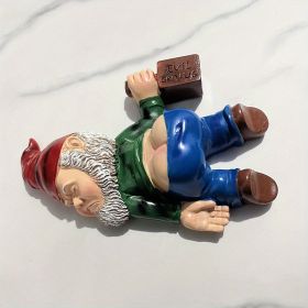 Drunken Garden Gnome Resin Statue – 5.91" Funny Weatherproof Gnome (Variants) (Color: Drunk-green)