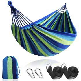 Outdoor Garden Camping Hammock With Straps;  Durable Hammock Holds (Color: Blue, size: 280*150Cm)