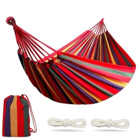 Outdoor Garden Camping Hammock with Tree Straps – 450 lb Portable Travel Hammock (Color: Blue, size: 260*80CM)