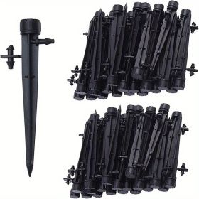 20/50‑Pack Adjustable 8‑Hole Drip Emitters for 4/7 mm Tube (Color: Black, quantity: 20pcs)