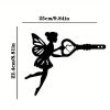 Angel on Branch Steel Silhouette – Metal Fairy Wall/Stake Décor