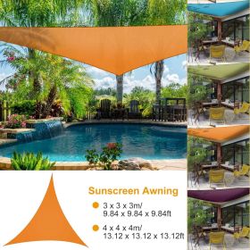 Triangle Shade Sail Patio Cover – 9.84 ft (Color: Orange)