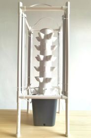6-Layer Tower Garden Hydroponic System with LED – 30 Sites (size: 6 Layers 30 Holes with Grow Light (Grey Water Tank))