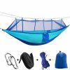 Camping Hammock with Mosquito Net – Ultralight Portable Nylon Swing (Color: Blue)