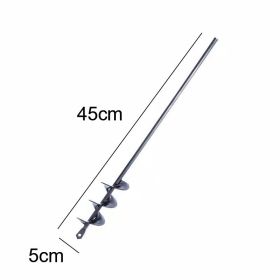 9 Size Garden Auger Drill Bit Tool Ground Drill Earth Drill Spiral Hole Digger Flower Planter Seed Planting Gardening Fence Yard (Ships From: CN, Color: 5X45Cm)