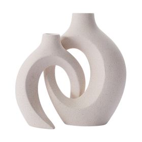 2‑Piece Nordic White Matte Ceramic Vase Snuggle Set (Color: Snuggle Set, Ships From: China)