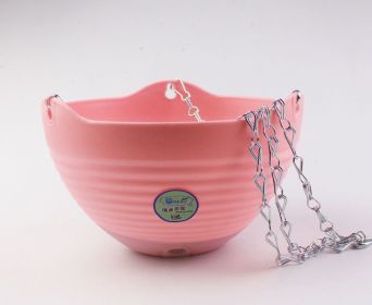 Self‑Watering Hanging Pot with Drainer – Indoor/Outdoor Planter Basket (Color: Pink)
