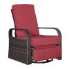 Outdoor Rattan Wicker Swivel Recliner Chair with 360° Rotation and Water-Resistant Cushion