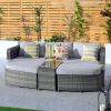 Direct Wicker Outdoor Wicker Sofa Daybed Patio Sunbed – 5-Piece Set