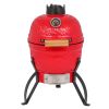 Ceramic Kamado‑Style Charcoal Grill – 13 in, Orange