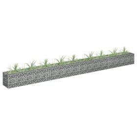 Gabion Raised Bed – Silver Galvanized Steel – Large (Color: Silver)