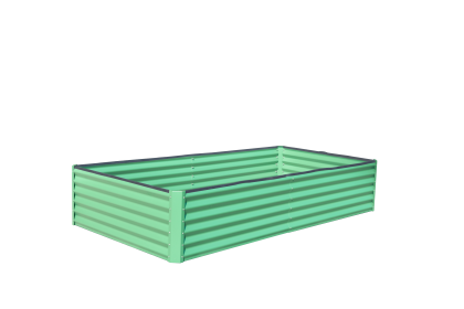 6' x 3' x 1' Galvanized Raised Garden Bed – Green & Gray (Color: Green)