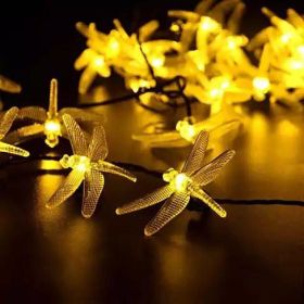 Solar Dragonfly LED String Lights (Style: Bright White)