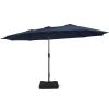15 ft Double‑Sided Patio Umbrella with Crank & Base