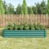 Green Metal Rectangle Raised Garden Bed – 6' x 3' x 1'