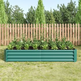 Green Metal Rectangle Raised Garden Bed – 6' x 3' x 1' (Color: as Pic)