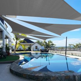 Artpuch Custom Size Dark Grey Sun Shade Sail Triangle – 185 GSM UV Block Canopy (Color: dark grey, size: 13X17X17)