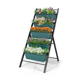5‑Tier Vertical Garden Planter Box Raised Bed (Color: Green)