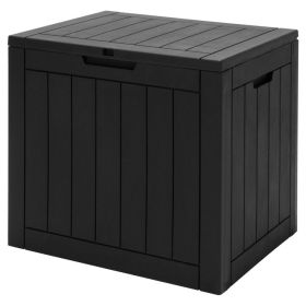 30‑Gallon PP Deck Box – Storage, Seat & Side Table (Color: Black)